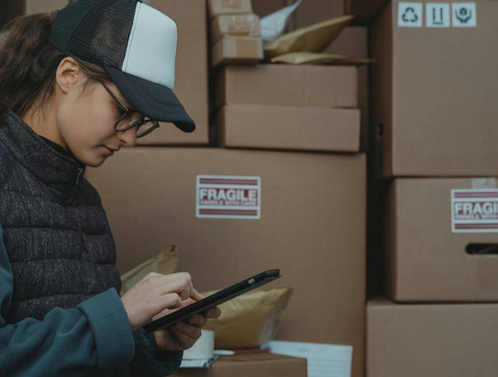 inspector is checking the quantity during inspection.